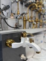 شیر دوش حمام مدل دنیز سفید طلا فروش ویژه عیدانه