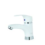 شیر روشویی شادمهر مدل بیتا سفید کروم – طراحی مدرن و مینیمال با پوشش مقاوم کروم و کیفیت ساخت بالا