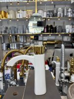 شیر روشویی مدل دنیز سفید طلا - Image 4