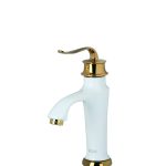 شیر روشویی شادمهر مدل کوریو سفید طلا - Image 5