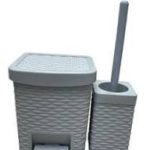 ست سرویس بهداشتی دو تیکه شامل سطل زباله و برس توالت