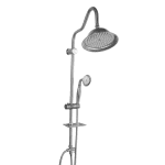 علم دوکاره شیپوری کروم مات با سردوش ثابت بلند شیپوری و سردوش دستی، شلنگ استیل، طراحی کلاسیک-مدرن