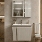 کابینت روشویی دیواری همراه آینه باکس PVC