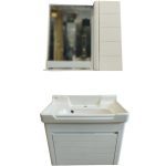 کابینت روشویی سایز ۶۰ مدل کویینتو با طراحی دیواری، رنگ سفید و بدنه PVC ضدآب مناسب سرویس بهداشتی کوچک