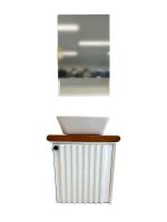 کابینت روشویی چوبی سفید آینه باکس داروخانه‌ای