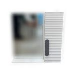 آینه باکس سفید مدل بامبو با طراحی مدرن و باکس ذخیره‌سازی، مناسب سرویس بهداشتی، ساخته شده از MDF ضد آب و روکش PVC