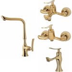 ست شیرآلات کابوی طلایی براق | لوکس و مقاوم + ارسال رایگان