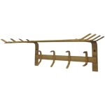 رخت‌آویز دیواری تاشو طلایی با طراحی مدرن و دسته‌های آویز برای حوله و لباس