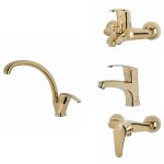 شیرآلات طلایی براق مدل بیتا | طراحی فوق‌العاده برای خانه‌های لوکس