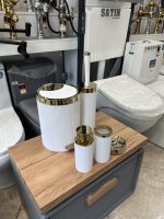 ست سرویس بهداشتی ۵پارچه سفید طلایی - Image 3