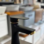 شیر روشویی باران مشکی طلا