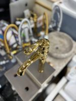 روشویی پایه بلند کوریو طلایی براق - Image 3