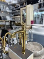 روشویی پایه بلند کوریو طلایی براق