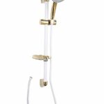 علم دوش سه حالته سفید طلایی با طراحی لوکس، پاشش چندحالته، نازل ضد رسوب و نصب آسان – مناسب حمام‌های مدرن