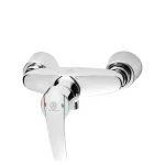 شیر توالت قهرمان مدل بهادر با طراحی مدرن و بدنه برنجی و آبکاری کروم براق مناسب سرویس بهداشتی