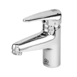 شیر روشویی قهرمان مدل ایتالیایی با بدنه برنجی و آبکاری کروم براق، طراحی مدرن و کارتریج سرامیکی SEDAL برای سرویس بهداشتی