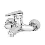 شیر حمام قهرمان مدل ایتالیای با طراحی مدرن، بدنه برنجی مقاوم و آبکاری نیکل-کروم براق