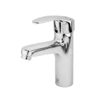 شیر روشویی قهرمان مدل اسپانیایی با طراحی مدرن و پوشش کروم براق مناسب سرویس بهداشتی