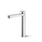 شیر روشویی پایه بلند شودر مدل تاین کروم مات با طراحی مدرن و مینیمالیستی