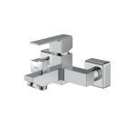 شیر حمام شودر مدل شارپ کروم با طراحی زاویه‌دار و پوشش کروم براق – شیر حمام با کیفیت بالا و کارتریج سرامیکی