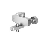 شیر حمام شودر مدل تاین کروم مات با طراحی مینیمال و پوشش کروم مات‎