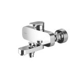 شیر حمام شودر مدل تاین کروم براق با دسته کوتاه و طراحی مینیمال، پوشش PVD مقاوم و ساختار برنجی