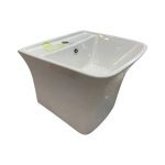 روشویی نیم‌پایه سرامیکی دیواری فروش به‌صورت ویژه سفید صیقلی مناسب سرویس بهداشتی کوچک