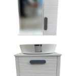 کابینت روشویی سفید با آینه و باکس طراحی مدرن