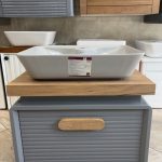 کابینت روشویی با بدنه PVC طوسی