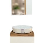 روشویی چوبی سفید آینه باکس کد 0082