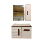 کابین روشویی سایز 80 با آینه و باکس PVC ضدآب