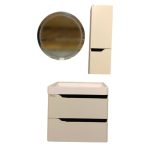 کابین روشویی پی وی سی سایز 60 در 47 با آینه و باکس ضدآب مناسب سرویس بهداشتی مدرن