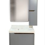 کابین روشویی کلکته سفید با آینه باکس سایز 60 سانتی‌متری مخصوص سرویس بهداشتی مدرن