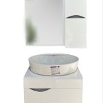 کابین و روشویی سایز 60 سانتی‌متری با آینه باکس دیواری برای سرویس بهداشتی مدرن