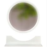 آینه گرد دیواری سایز ۶۰ سانتی‌متر با آتاژور مخصوص حمام و سرویس بهداشتی با طراحی مدرن و نور مخفی بالا