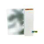 آینه و باکس سفید 60 سانتی کد 0072 نصب شده روی دیوار سرویس بهداشتی