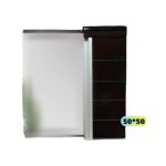 آینه و باکس مشکی سایز ۵۰ در ۵۰ با طراحی مدرن و بدنه مقاوم در برابر رطوبت