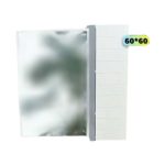 آینه و باکس سایز ۶۰ سفید و طوسی با طراحی مدرن و بدنه ضدآب برای سرویس بهداشتی