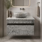 روشویی‌کابینتی سنگی طوسی