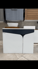کابینت روشویی سفید طوسی سنگ کورین