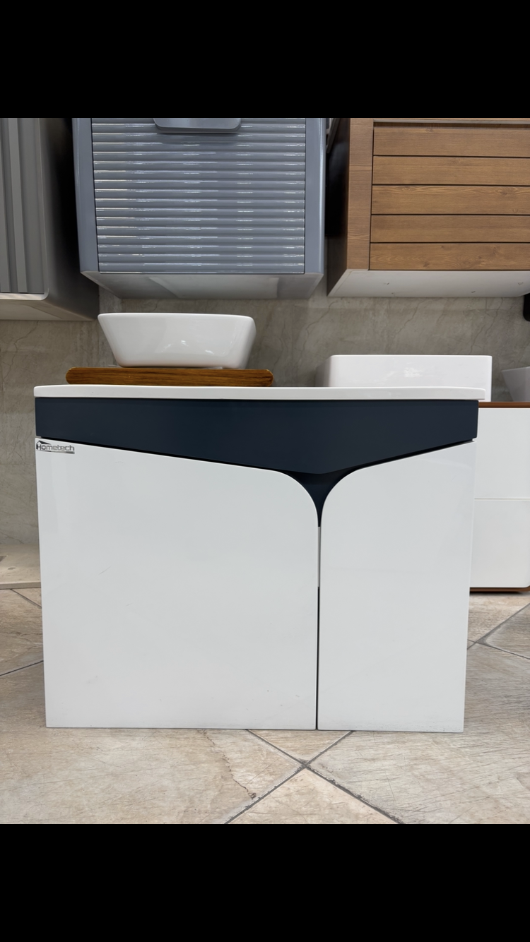 IMG_1282 کابینت روشویی سفید طوسی سنگ کورین - Image 1