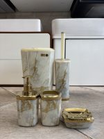 ست سرویس بهداشتی 5 پارچه طلایی نگین دار بتیس