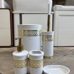 ست سرویس بهداشتی 5 پارچه رویا سفید طلایی هارمونی