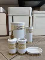 ست سرویس بهداشتی 5 پارچه رویا سفید طلایی هارمونی