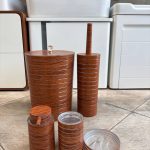 ست سرویس بهداشتی 5 پارچه طرح چوب