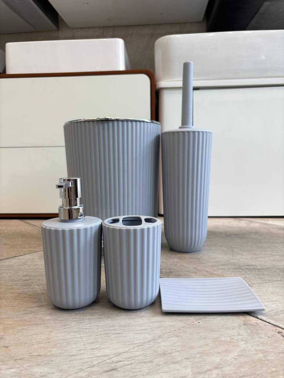 IMG_1705 ست سرویس بهداشتی 5 پارچه همارا طوسی - Image 1