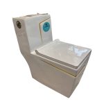 توالت فرنگی آداسا مدل فایتر سفید با طراحی یک‌تکه، تخلیه واش‌دان، فلاش دو زمانه و درب آرام‌بند