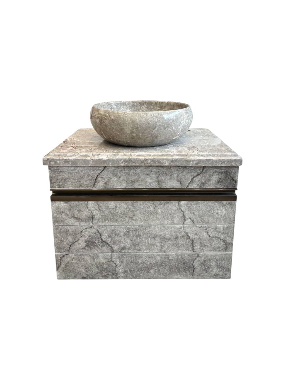 کابین و روشویی سنگی مارین 60 طوسی مدرن