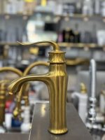 شیر روشویی کوریو طلا مات - Image 3