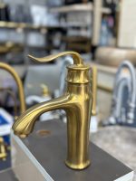 شیر روشویی کوریو طلا مات - Image 2